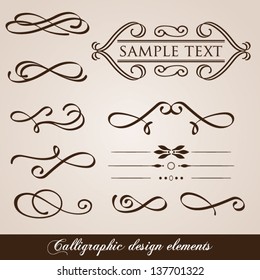 Calligraphic design elements and page decoration,vector illustration