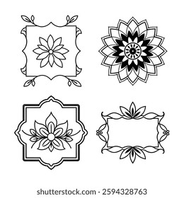 Calligraphic design elements, page dividers with Thai ornament. Divider ornament page, ornate vector illustration