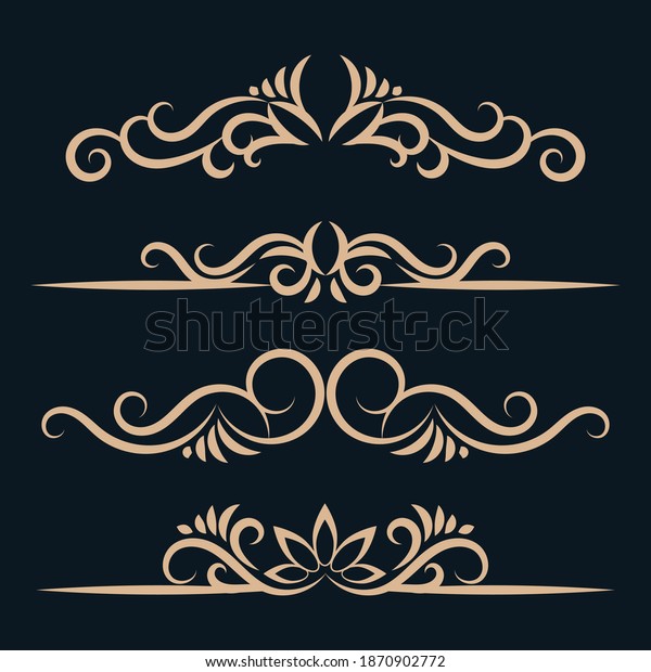 Calligraphic design elements  page\
dividers. Divider ornament page  ornate vector illustration.\
