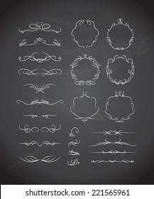 Calligraphic design elements set
