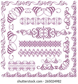 Calligraphic design elements set