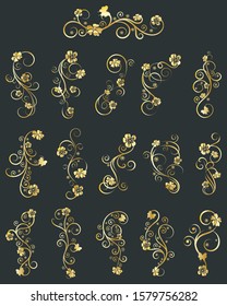 Calligraphic Design Elements. Set Of Curls And Scrolls.