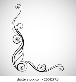 Calligraphic design elements. Vector frame. 