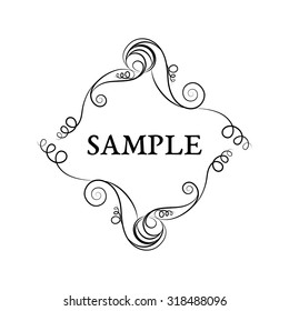 Calligraphic design elements. Vector frame. 