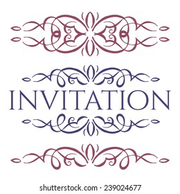 Calligraphic design elements. Vector illustration.