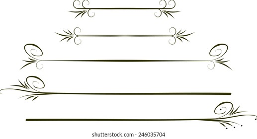 Calligraphic design elements. Vector illustration. 