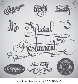 calligraphic design elements. vector set