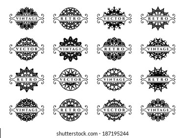 Calligraphic design elements. Vector set of page decorations