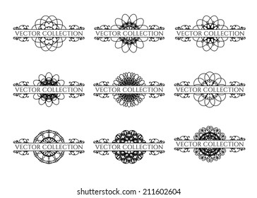 Calligraphic design elements. Vector set of page decorations