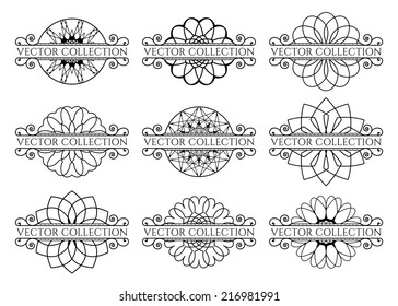 Calligraphic design elements. Vector set of page decorations