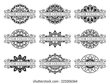 Calligraphic design elements. Vector set of page decorations