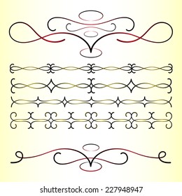 calligraphic design elements vector set