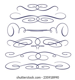 Calligraphic design elements vector set