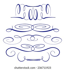 Calligraphic design elements vector set