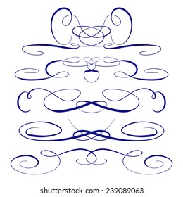 Calligraphic design elements vector set