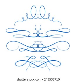 Calligraphic design elements vector set