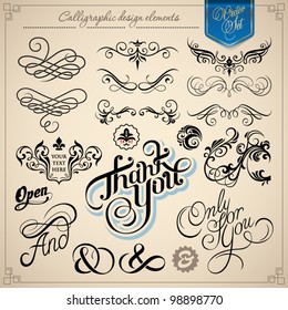 calligraphic design elements - vector set