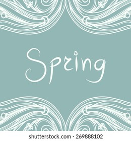 Calligraphic design elements. Vector design template for wedding invitation, greeting card, poster, banner. Spring calligraphy design. Elegant retro style engraving.