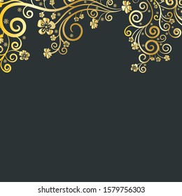Calligraphic Design Elements. Vintage Floral Decorative Background. 
