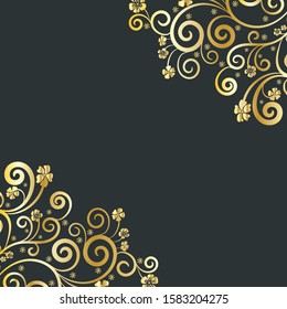 Calligraphic Design Elements. Vintage Floral Decorative Background. 