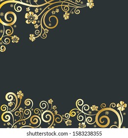 Calligraphic Design Elements. Vintage Floral Decorative Background. 
