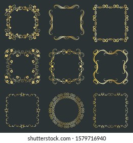 Calligraphic Design Elements. Vintage Ornament Frames. 