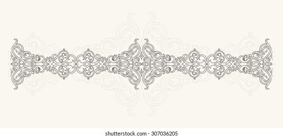 Calligraphic design elements. Vintage ornament decoration retro