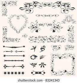 calligraphic design elements and vintage page decoration. vector