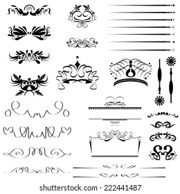 calligraphic design vector set