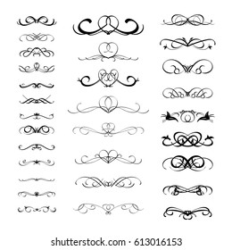 Calligraphic divider design element set