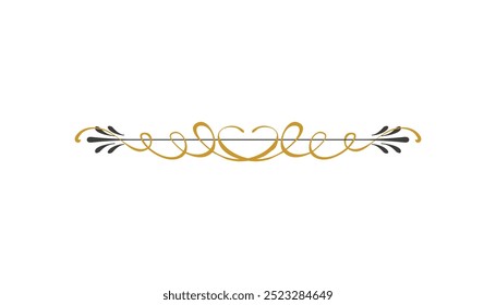 Diviseurs calligraphiques en deux couleurs design. diviseurs de page arrière-plan classique et rétro Image vectorielle libre modifiable