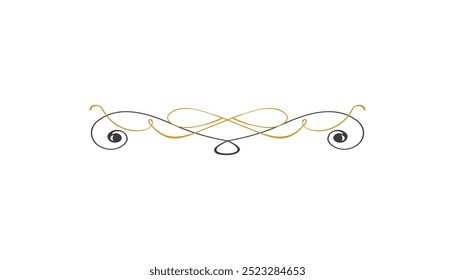 Diviseurs calligraphiques en deux couleurs design. diviseurs de page arrière-plan classique et rétro Image vectorielle libre modifiable