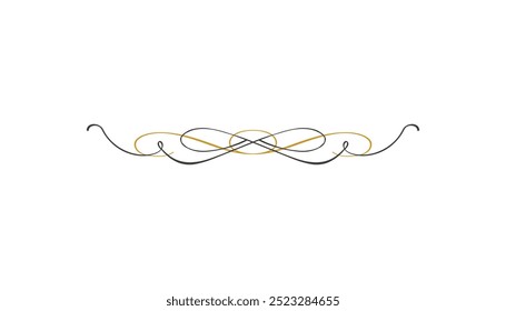 Diviseurs calligraphiques en deux couleurs design. diviseurs de page arrière-plan classique et rétro Image vectorielle libre modifiable