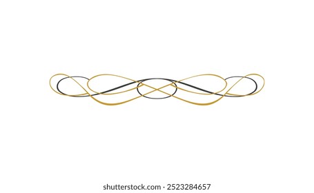 Diviseurs calligraphiques en deux couleurs design. diviseurs de page arrière-plan classique et rétro Image vectorielle libre modifiable