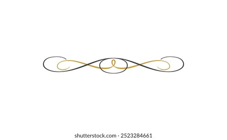 Diviseurs calligraphiques en deux couleurs design. diviseurs de page arrière-plan classique et rétro Image vectorielle libre modifiable