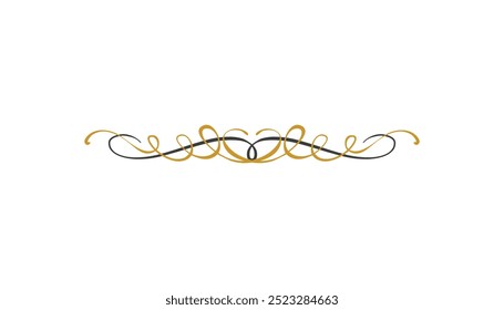 Diviseurs calligraphiques en deux couleurs design. diviseurs de page arrière-plan classique et rétro Image vectorielle libre modifiable