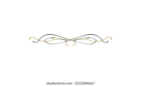 Diviseurs calligraphiques en deux couleurs design. diviseurs de page arrière-plan classique et rétro Image vectorielle libre modifiable