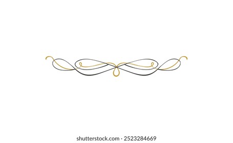 Diviseurs calligraphiques en deux couleurs design. diviseurs de page arrière-plan classique et rétro Image vectorielle libre modifiable