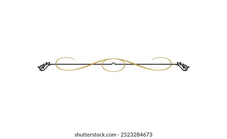 Diviseurs calligraphiques en deux couleurs design. diviseurs de page arrière-plan classique et rétro Image vectorielle libre modifiable