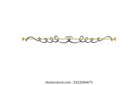 Diviseurs calligraphiques en deux couleurs design. diviseurs de page arrière-plan classique et rétro Image vectorielle libre modifiable