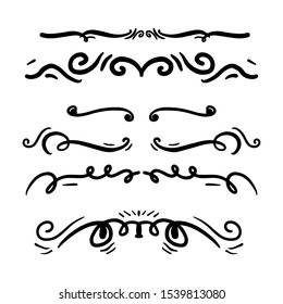calligraphic dividers. Vintage elements for your design. Big set