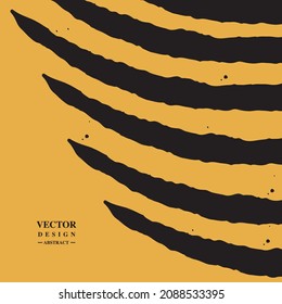 Calligraphic effect abstract patterns, Yellow and black color matching, repeated graphics, vector patterns