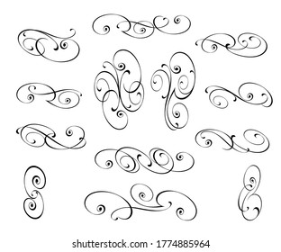 Calligraphic elegant design elements for your sophisticated designs.