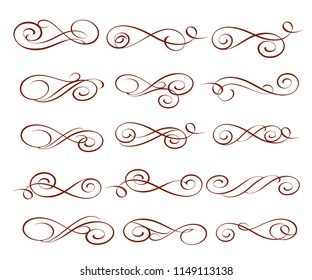 Calligraphic elegant elements of design.Vector illustration.