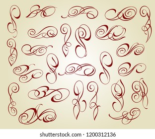 Handmade Tattoo Lettering Decorative Elements Stock Vector (Royalty ...