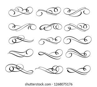 Calligraphic elegant elements of design.Vector illustration.