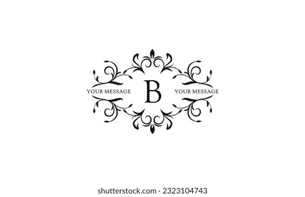 Calligraphic elegant initial B logo design. Emblem for royalty, business card, boutique, hotel, restaurant, cafe, jewelry.