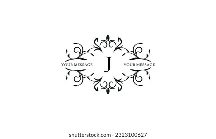 Calligraphic elegant initial J logo design. Emblem for royalty, business card, boutique, hotel, restaurant, cafe, jewelry.
