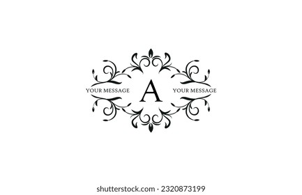 Calligraphic elegant initial A logo design. Emblem for royalty, business card, boutique, hotel, restaurant, cafe, jewelry.