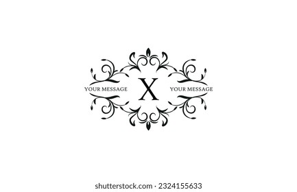 Calligraphic elegant initial X logo design. Emblem for royalty, business card, boutique, hotel, restaurant, cafe, jewelry.